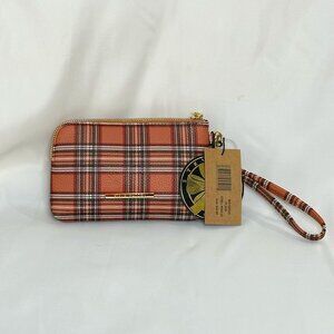 Steve Madden Double Zipper Plaid Wristlet